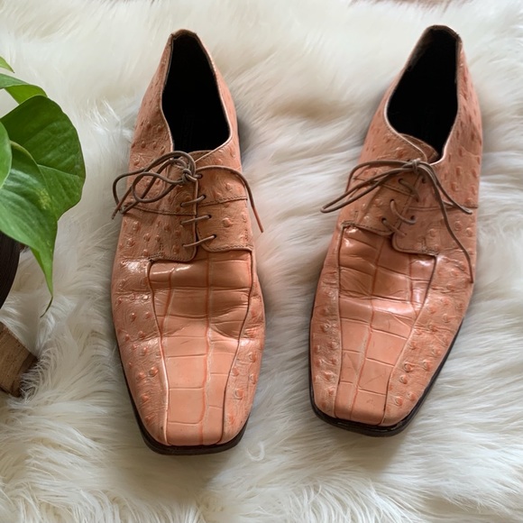 Stacy Adams Other - Stacy Adams Salmon Leather Ostrich/Gator Oxford
